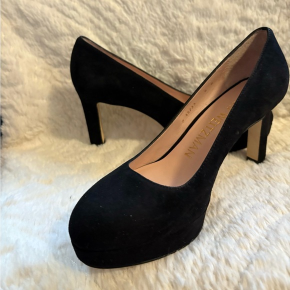 NWB Stuart Weitzman Larsa BLK suede Pump Sz 36.5 - Picture 9 of 13